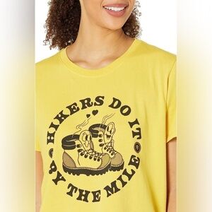 Parks Project Hikers Do It by the Mile Boxy Tee, Yellow, Medium, NWT